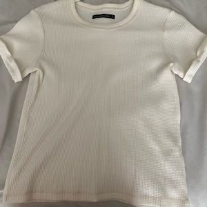 Abercrombie white/cream waffle knit tshirt